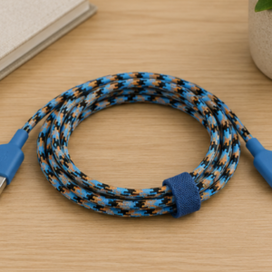 Câble USB-A vers USB-C 1,5 m Bleu/Orange – Charge Rapide et Transfert de Données Haute Vitesse